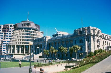 Wellington: Parliament Buildings with Beehive